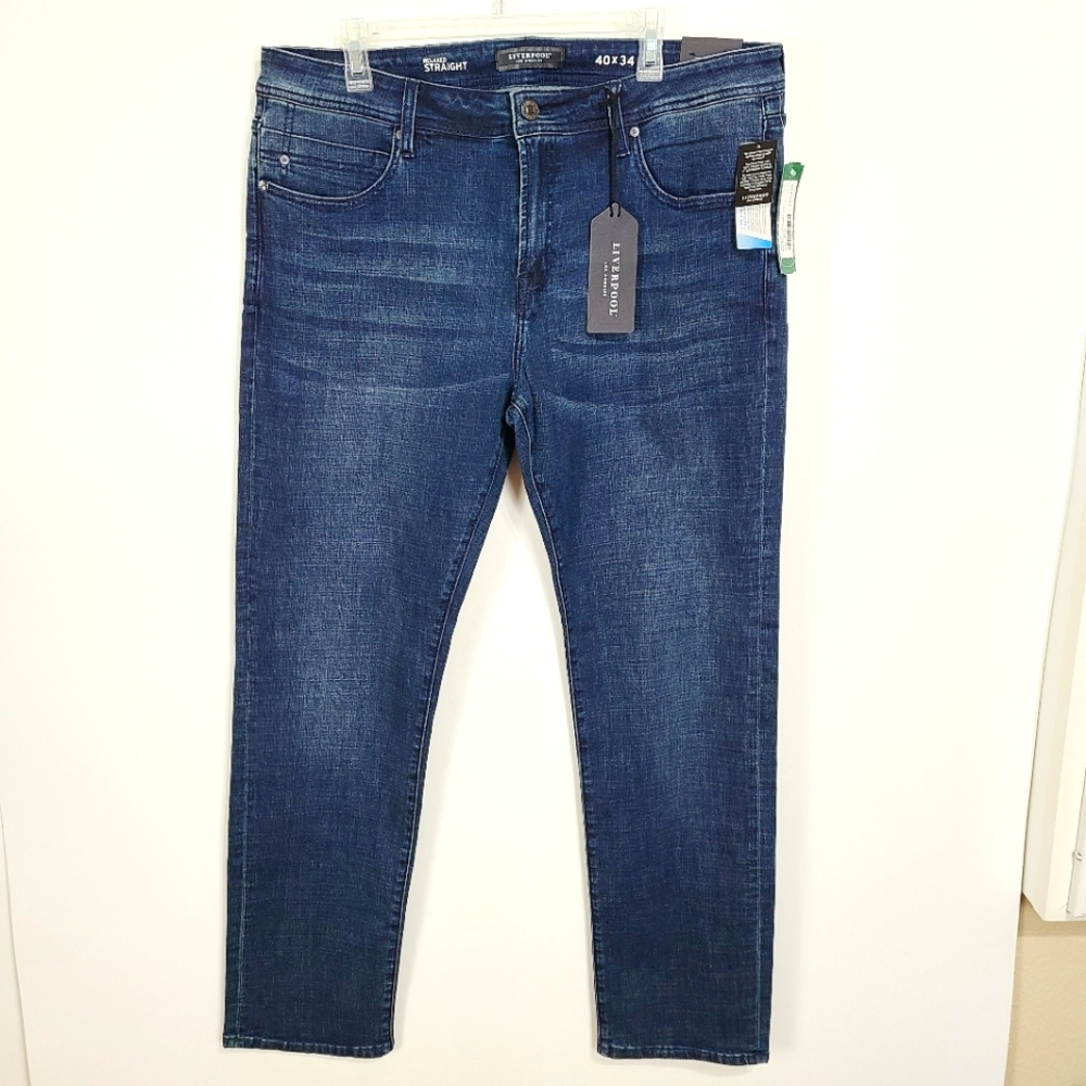 Liverpool | NWT Men's Bolt Relaxed Straight Jeans Blue Palo Alto Size 40x34